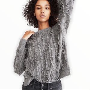 Madewell Fringe Stripe Pullover Sweater